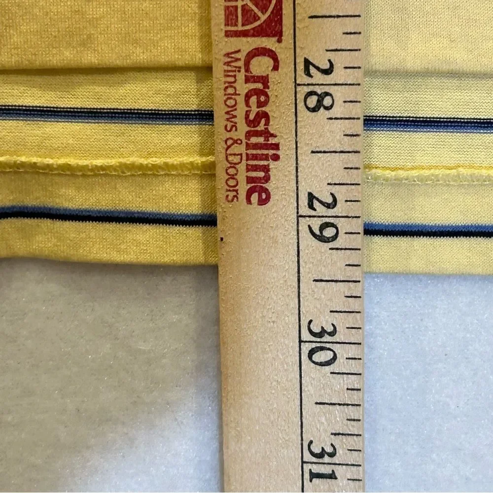 Ralph Lauren Polo Golf Shirt Yellow Blue Striped Short Sleeve L